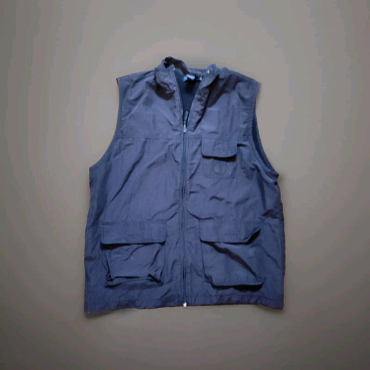 Photographers Vest Sz M Gorp-core Navy Blue Utility Traveler Gear Layers Jackets