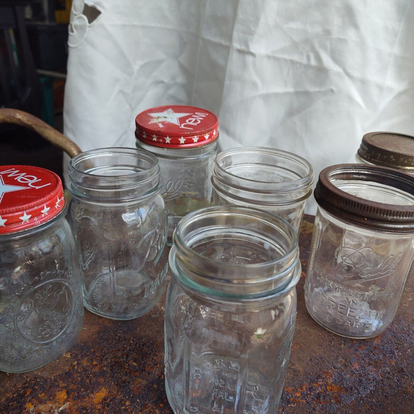 Lot of  17 Vintage Ball Mason Freezer And Canning Perfect Sculptured Mason Jars