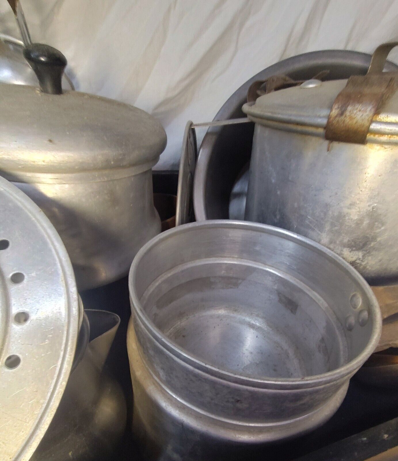 LOT Vintage Camping Cookware Pans Coffee Pots Pressure Cooker Survival Antique