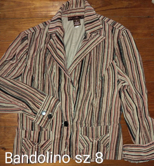 Bandolino Retro Vtg Blazer Pockets Women’s Corduroy Jacket 90s Y2k 00s Size 8