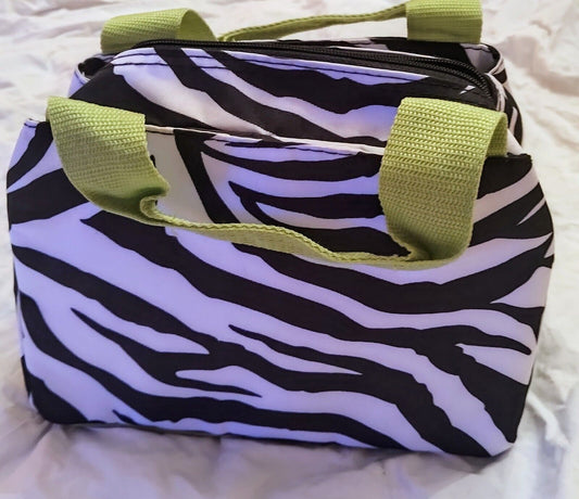 Zebra Stripe School Work Travel Insulated Lunchbox Bag Wild Bold Trendy Playful