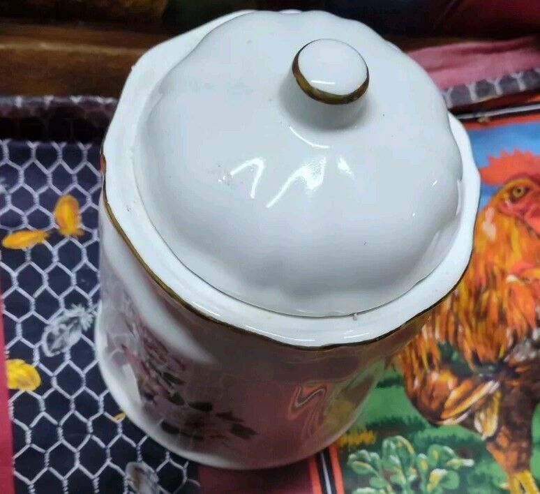 Vintage Pottery Lidded Ceramics Briar Rose Canister Cookie Biscuit Jar & Lid