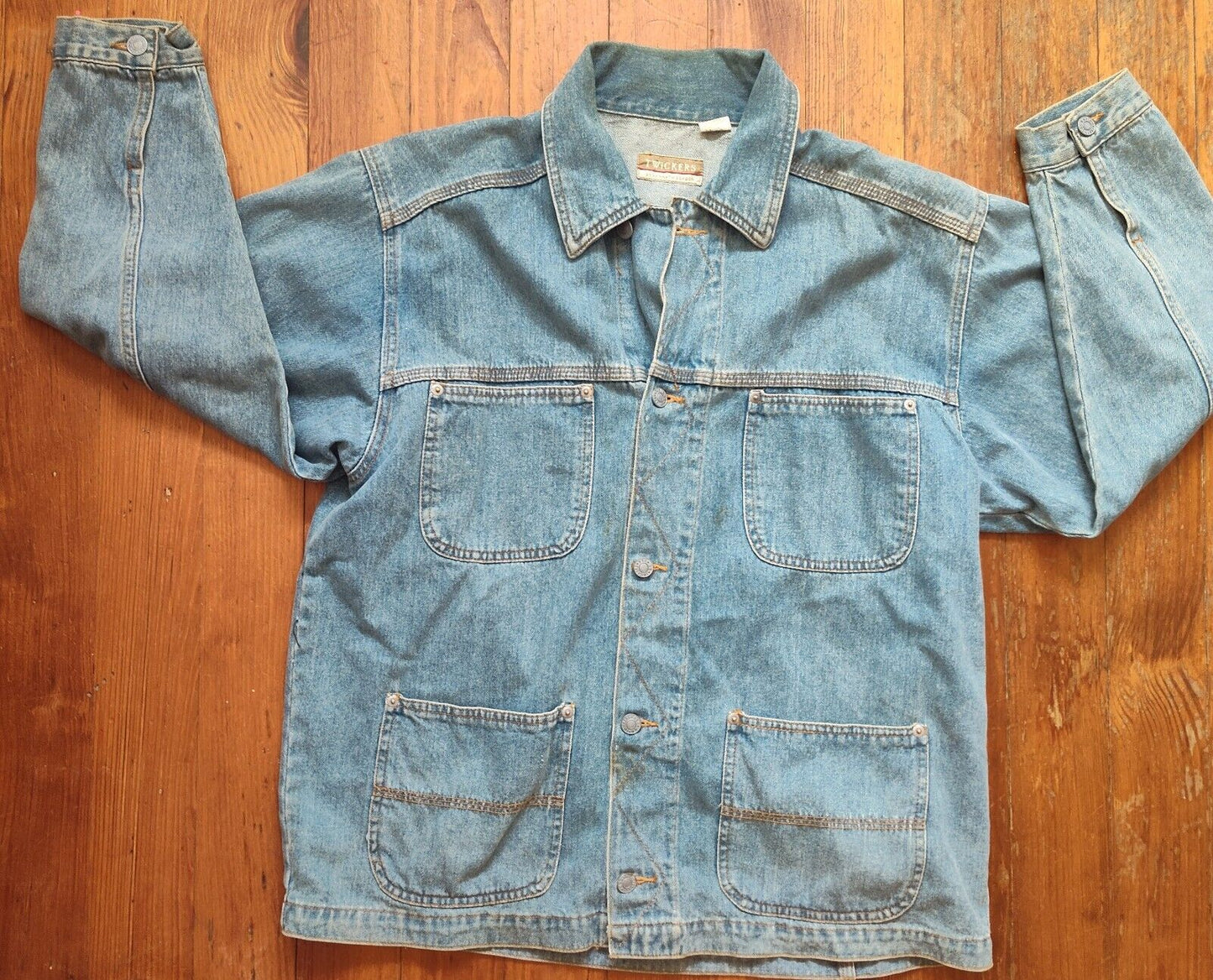 Twickers Kenneth Gordon Blue Jean Jacket Vtg, Med Chore Jacket 90s Dad Jacket