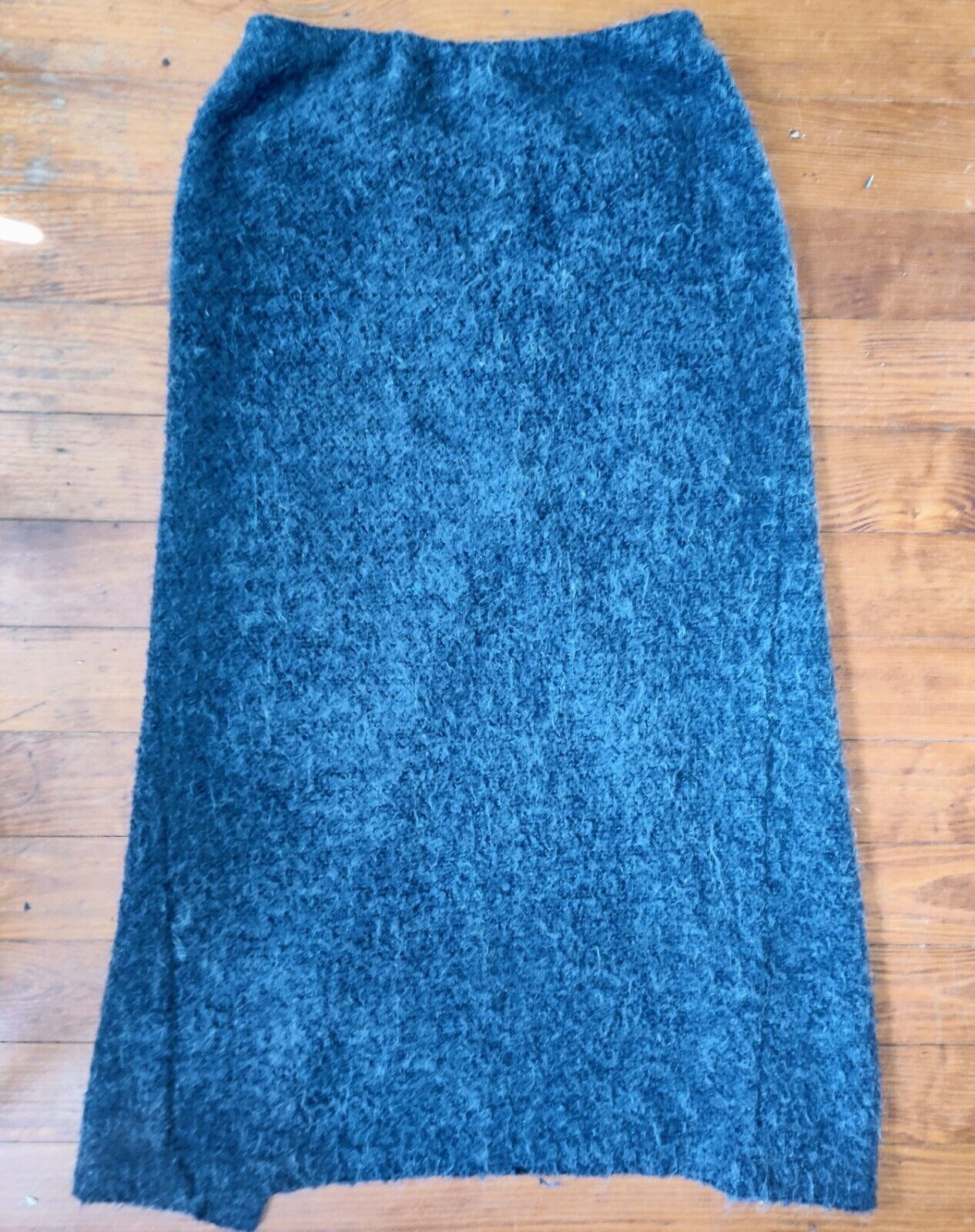 Sz8 Vintage Finity Wool Mohair Blend Gray High Slit Sultry Old Money Midi Skirt