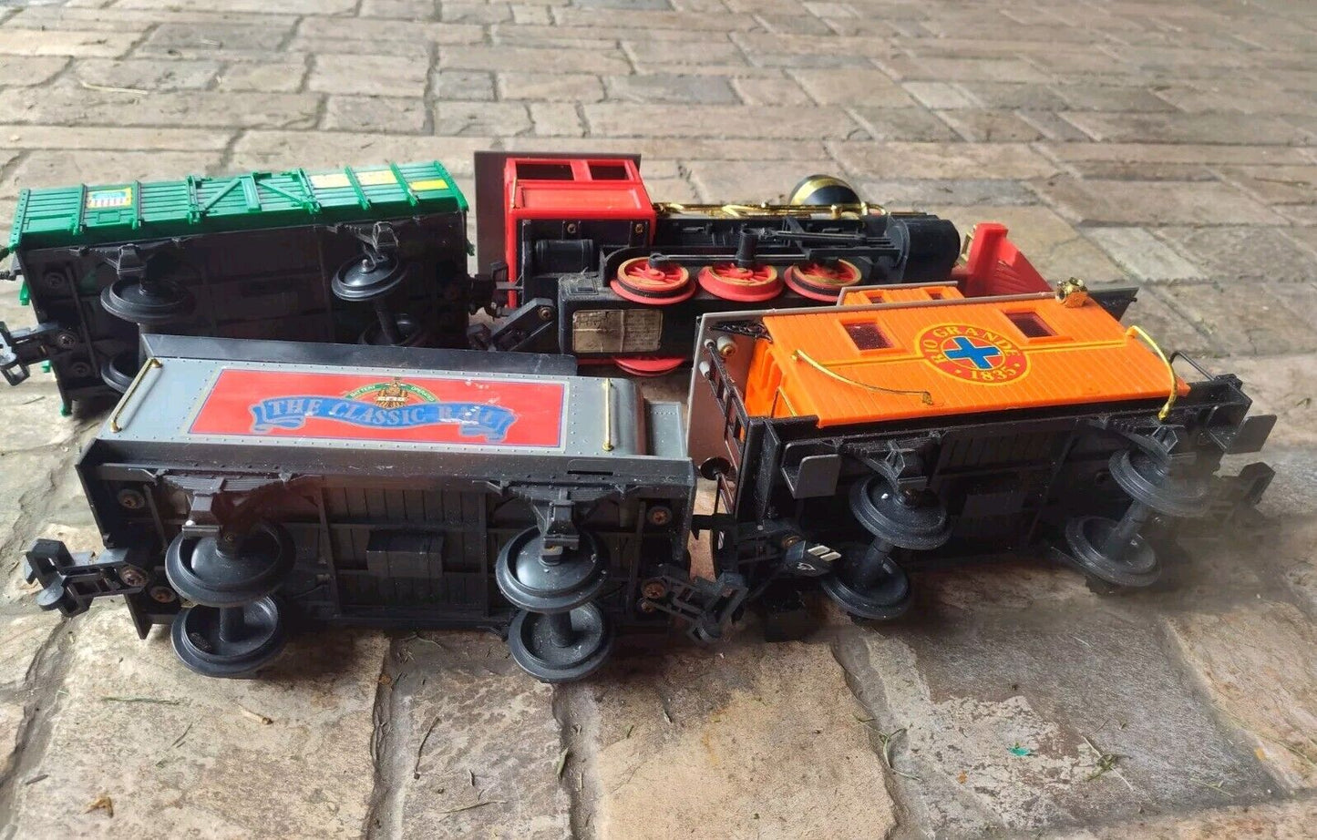 Lot Of 2 Vintage Toy Train Sets 1 complete With Tracks Need C Batteries Untested