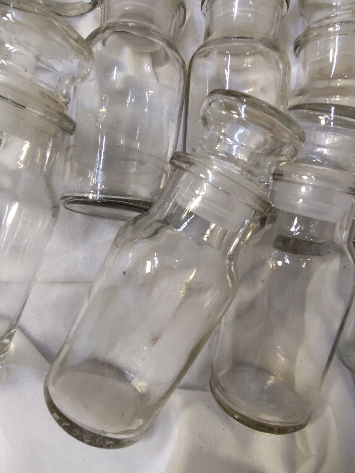 12 Vintage Apothecary Spice Glass Jars With Airtight Stopper Tops Taiwan 4"