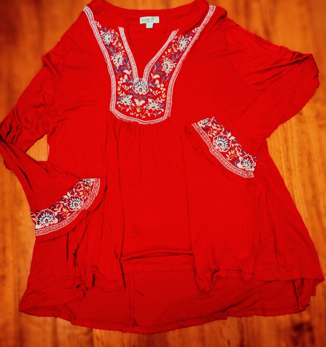 Tunic  Blouse From One World Flea Market Line Super Soft Boho Witchy Top 2X Fall