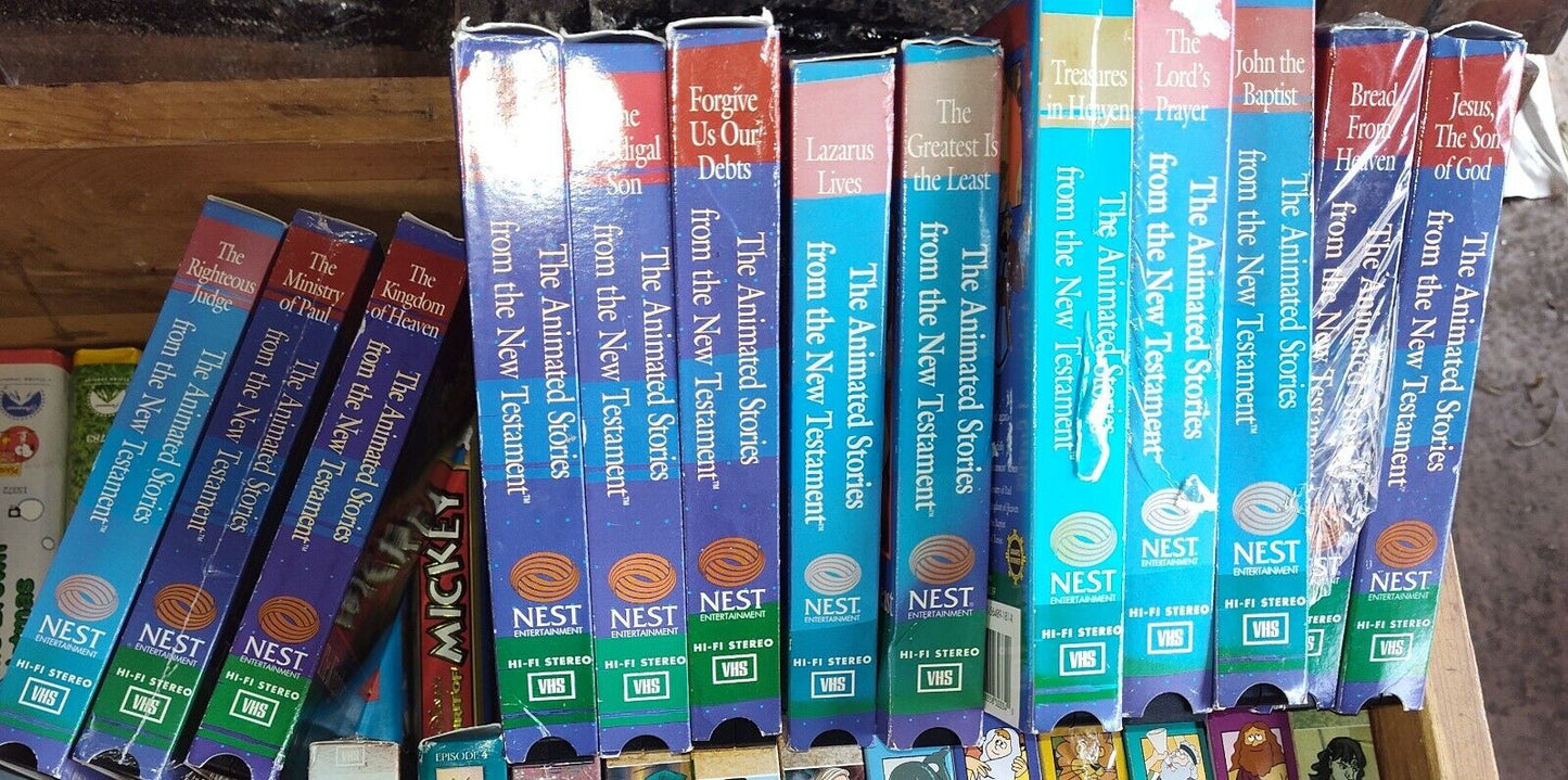 Sunday School Lot 13 Christian Faith Animated Cartoon Bible Story VHS Tapes