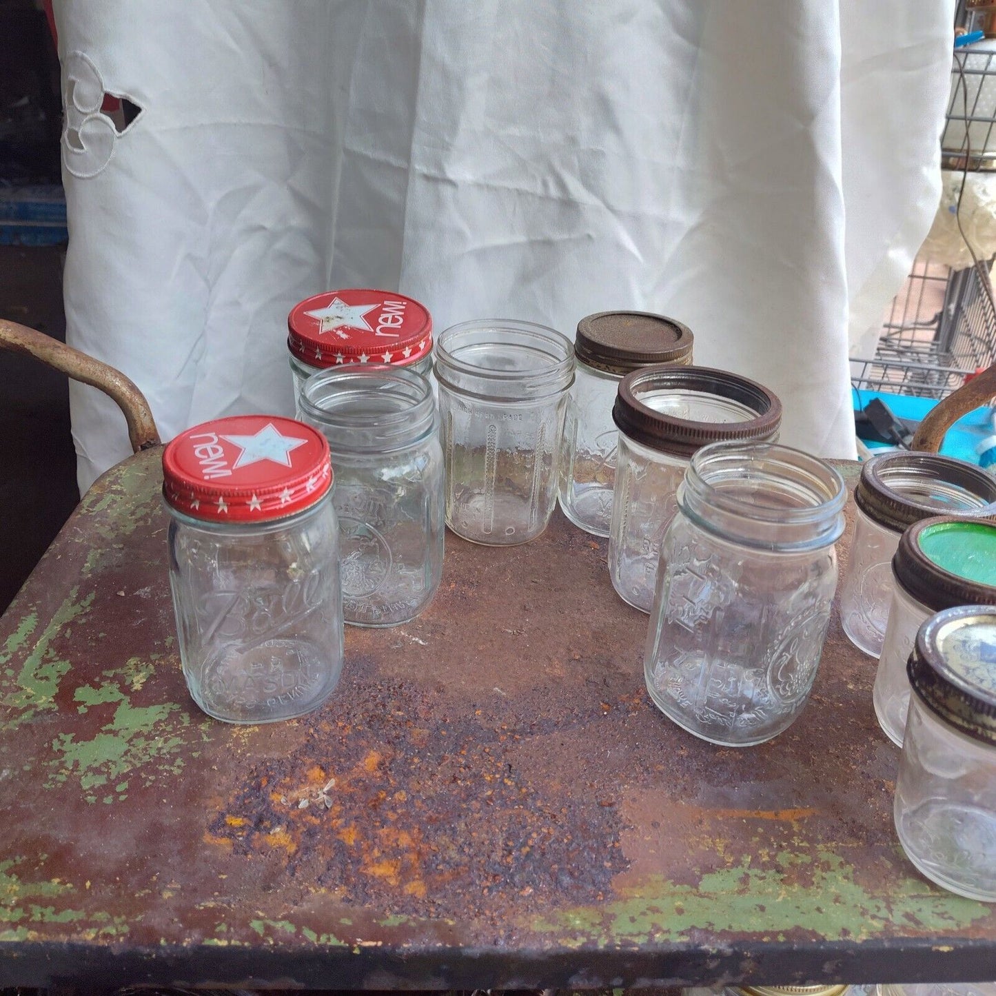 Lot of  17 Vintage Ball Mason Freezer And Canning Perfect Sculptured Mason Jars