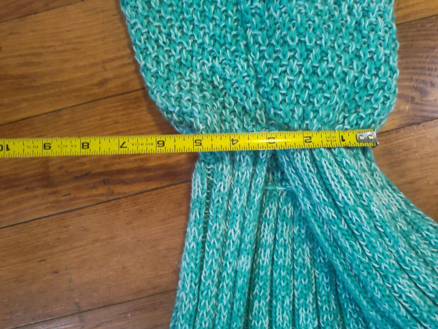 Mermaid Tail Blanket, 69 In Long Crochet Wearable Blankets Super Soft Teal