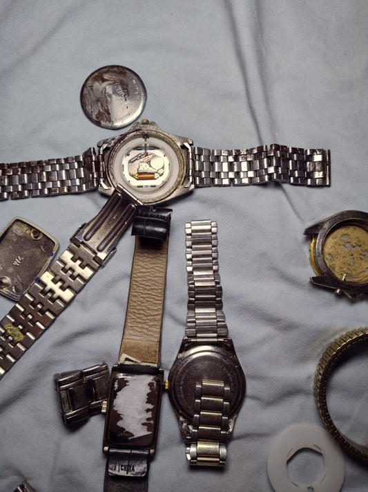 Lot Of Watches And Parts Untested For Parts Or Repair Various Brands And Types