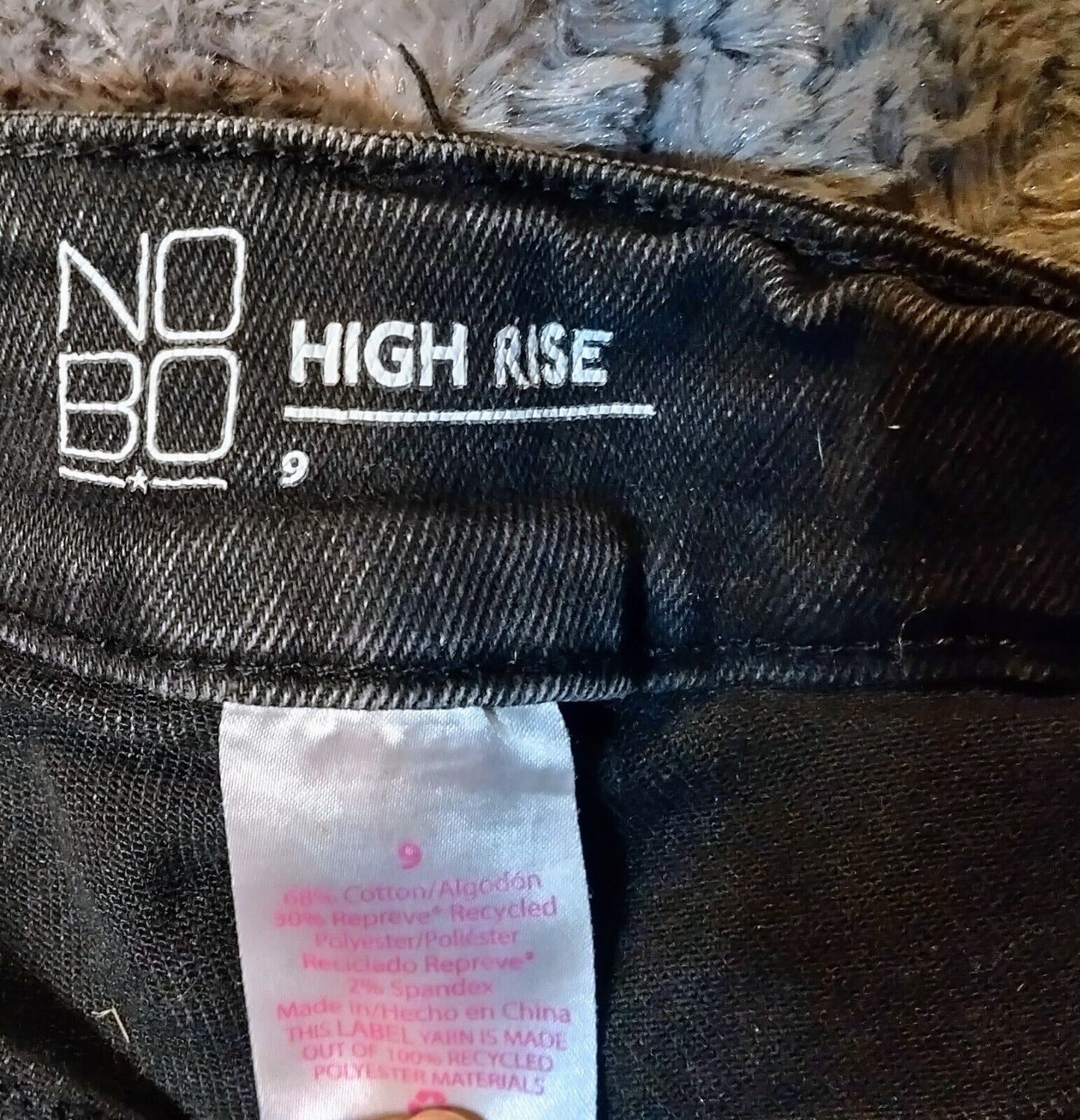 NOBO HIGH Edgy SKINNY BLACK  Distressed Punk Grunge Goth RipJEANS Stretch SIZE 9