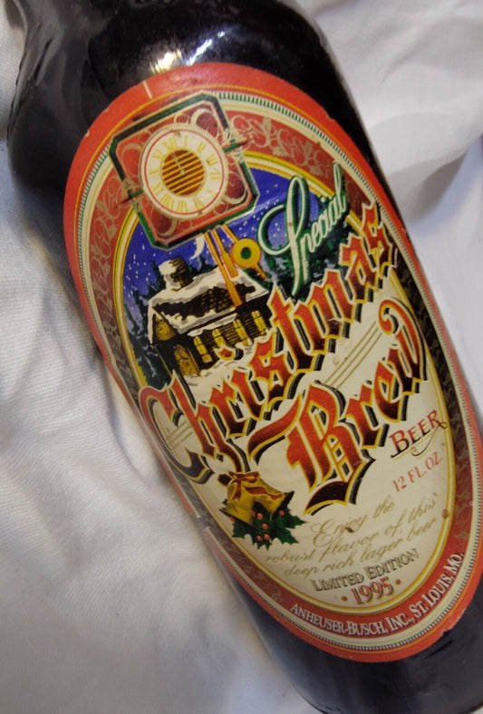 Limited Edition 1995 Special Christmas Brew Beer Anheuser Busch 12oz Bottle