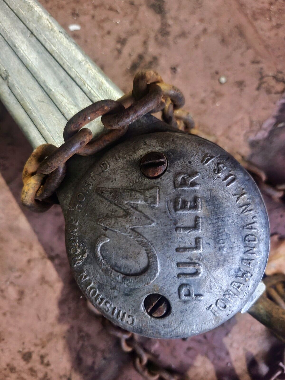 Vintage Chisholm-Moore Hoist Division Model Puller 3/4 Ton w/ Chain Come Along