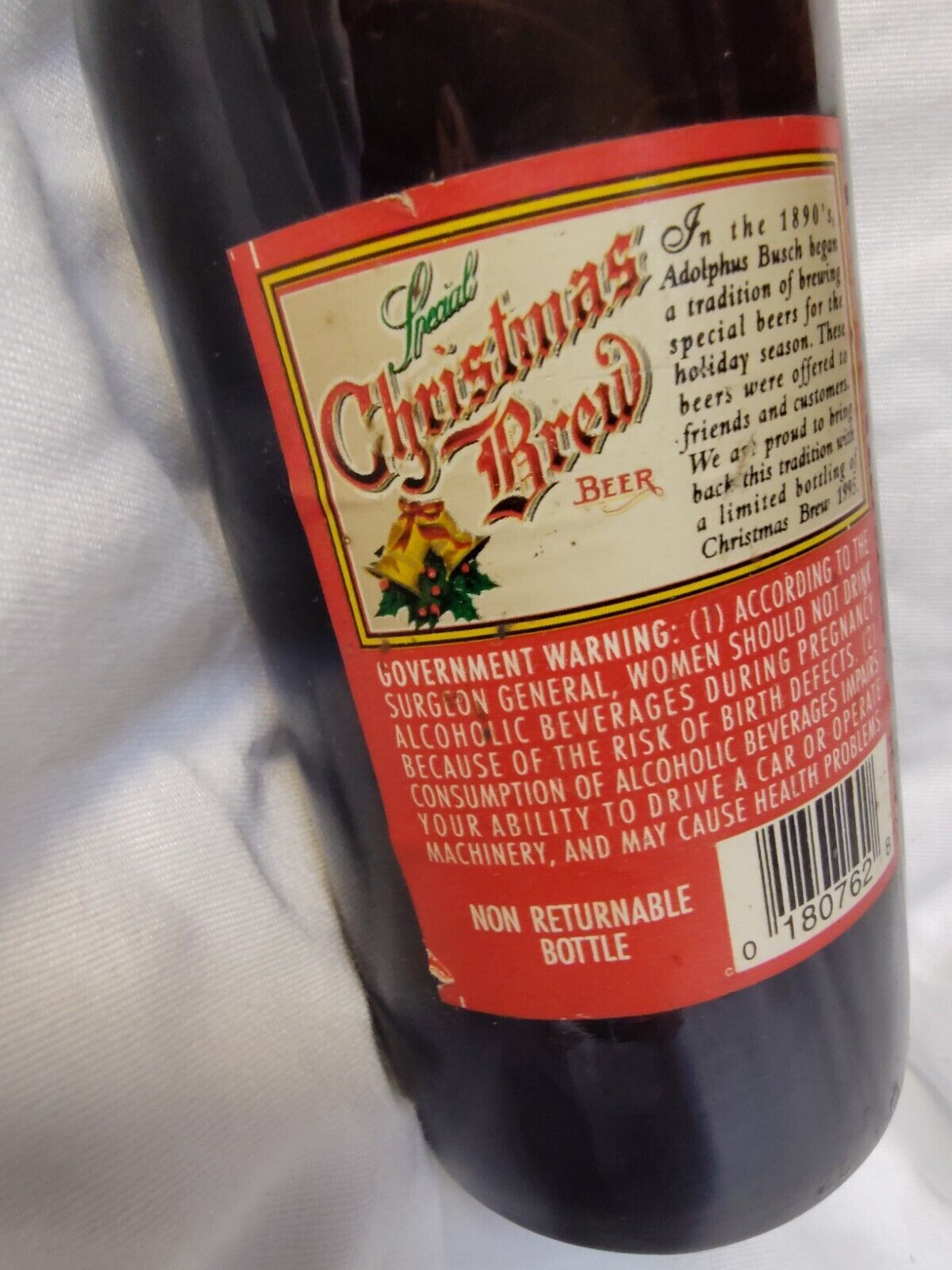 Limited Edition 1995 Special Christmas Brew Beer Anheuser Busch 12oz Bottle