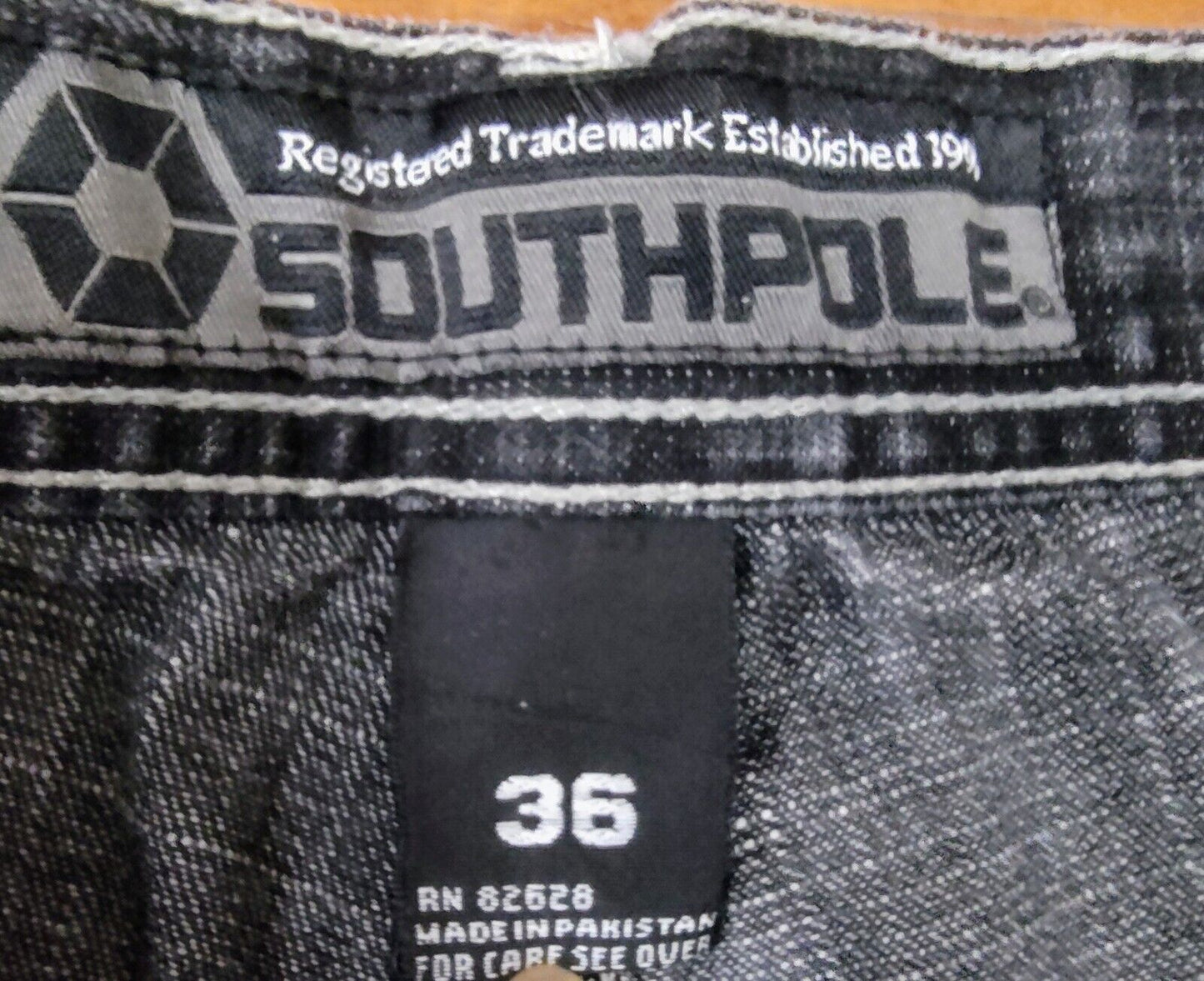 Vintage Y2K Southpole Red Tab Jeans Black Fade Baggy Oversized Mens Size 36x32