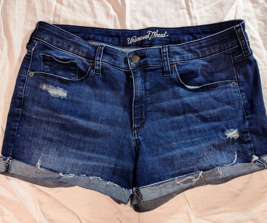 Universal Thread Midi Denim Shorts Sz 14 32 In Waist Classic Cuffed Jean Shorts