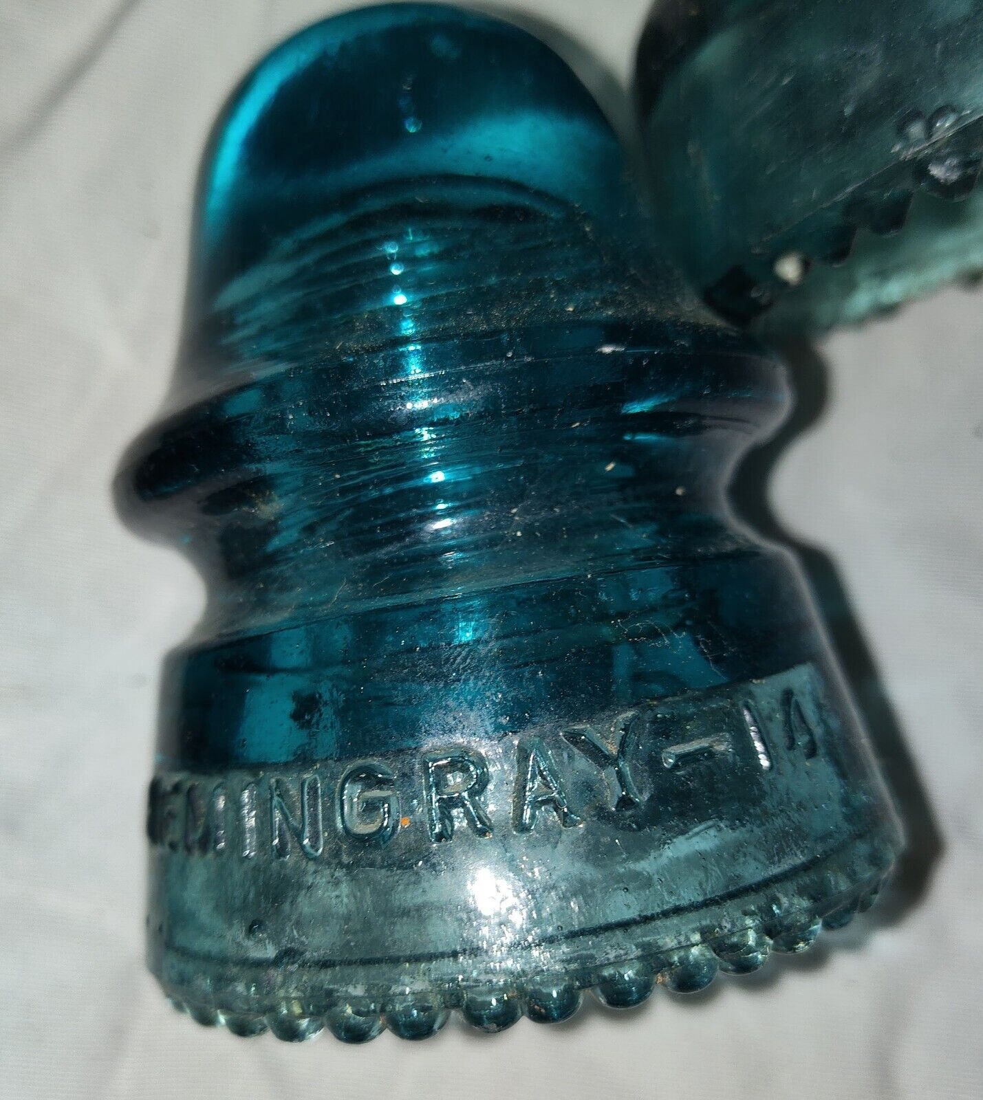 VTG Beehive Shaped Insulators  Green Glass Years 1914-1951 Whitehall & Hemingray