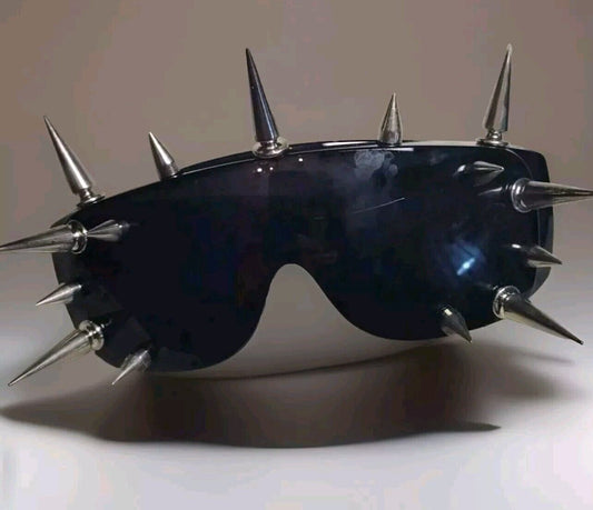 Oversized Sunglasses Spike Rivet Wild Rock Punk Cool Cyber Black Festival Shades