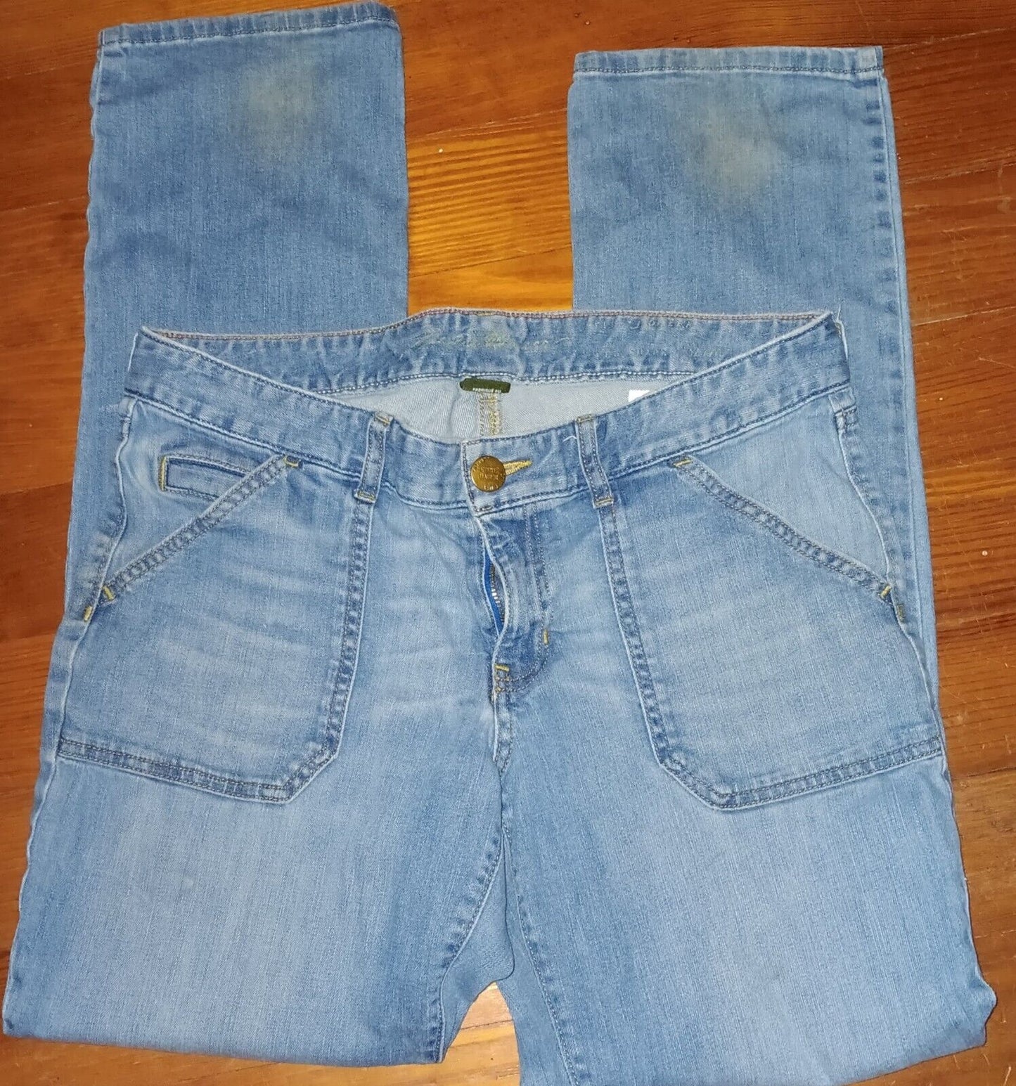 Eddie Bauer Y2k Cargo Pocket Light Jeans Straight Women’s Blue Size 10