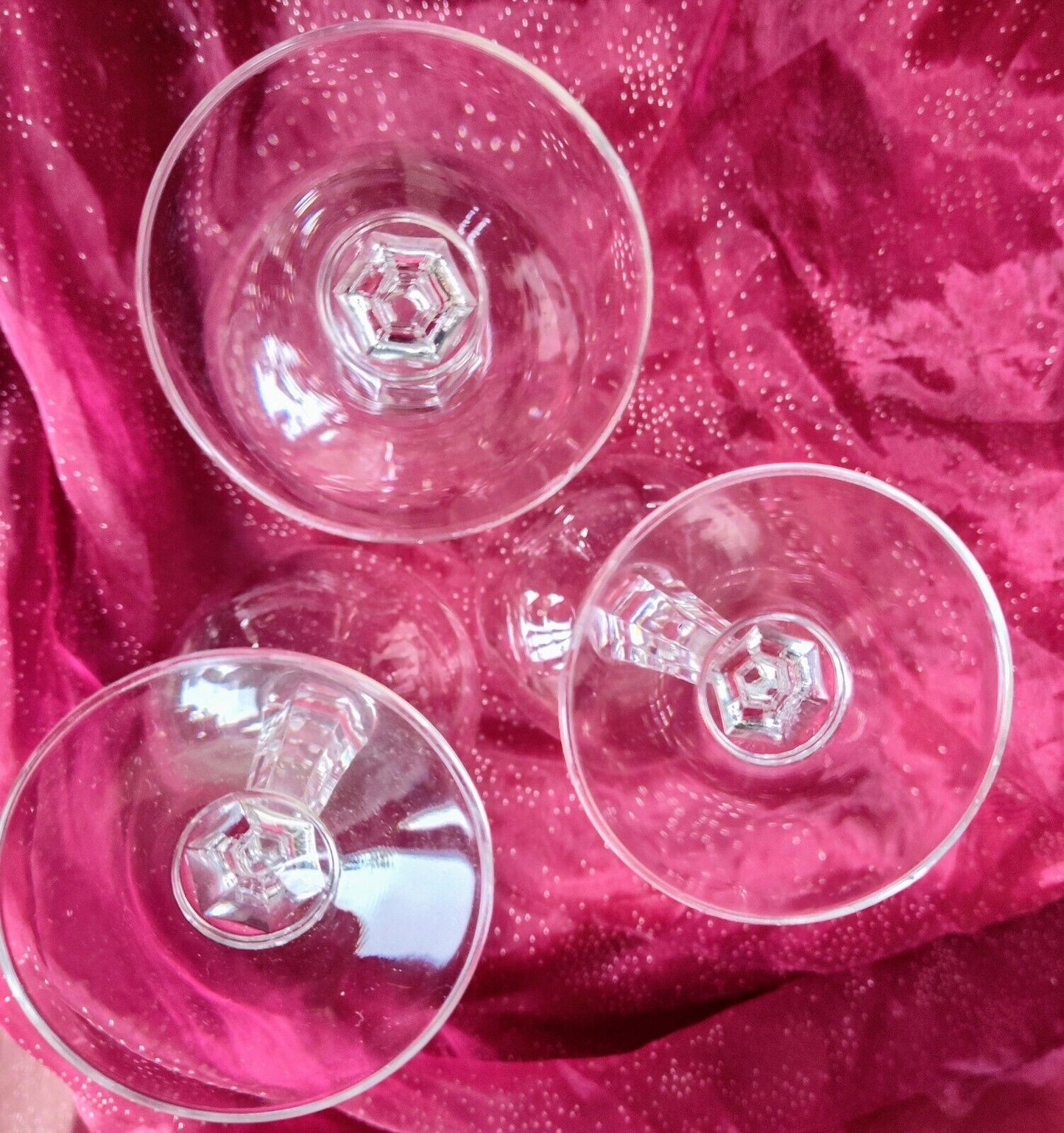 4 Lot Etched Monogrammed Cursive "L" LEAD CRYSTAL WINE Glasses Goblets 6 fl oz