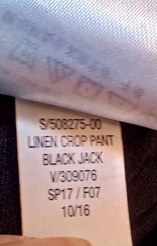 Old Navy Womens Pant Size Lg  Black Linen Blend Crop Paper Bag Waist Drawstring