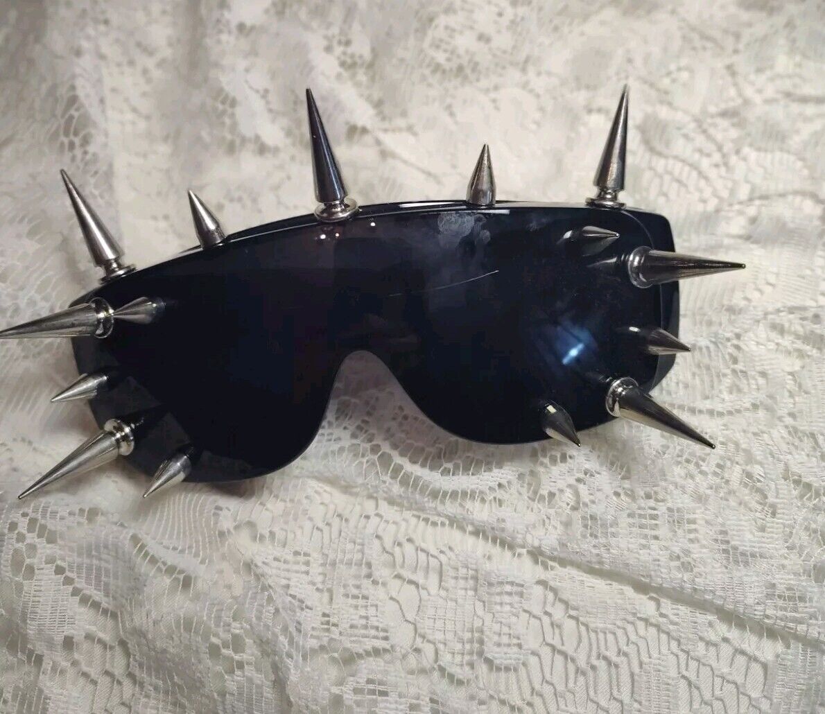 Oversized Sunglasses Spike Rivet Wild Rock Punk Cool Cyber Black Festival Shades