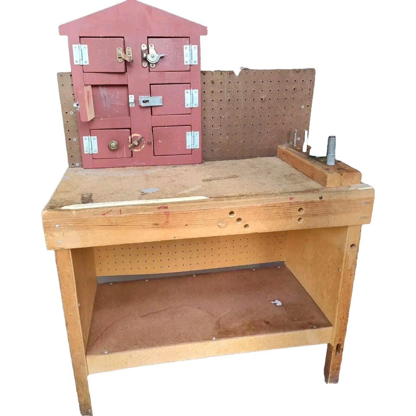 Kids Work Bench With Pegboard And Storage Shelf 42"X30" Handcrafted Maintained