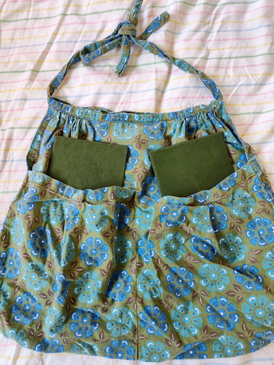 Half Apron Granny Core Strawberry Pocket Primitive Prairie-core Handmade Vintage