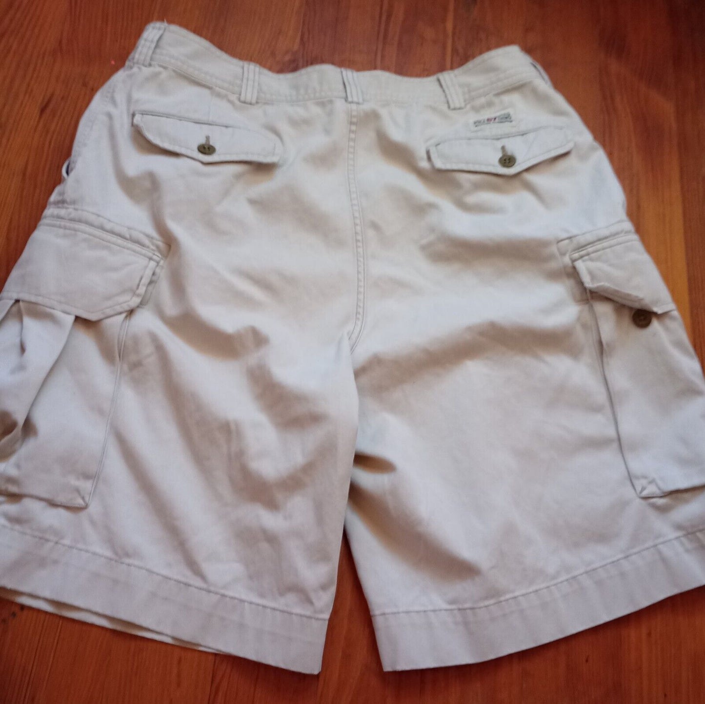 Mens Sz 34 Polo Ralph Lauren Cargo Shorts Khaki Beige Tan Classic  Chino Utility