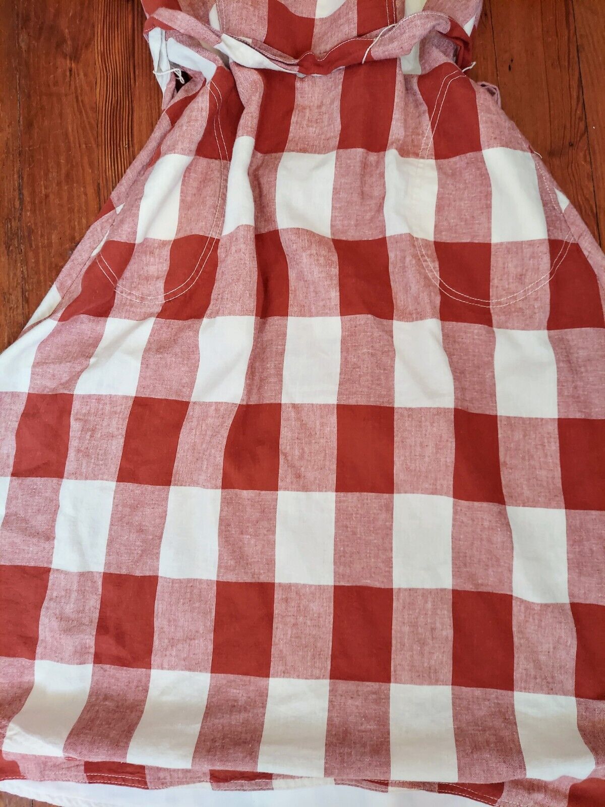 Women Retro 50s/60s Rockabilly Polka Dot Cocktail Pinup Linen Blend Dress Vtg