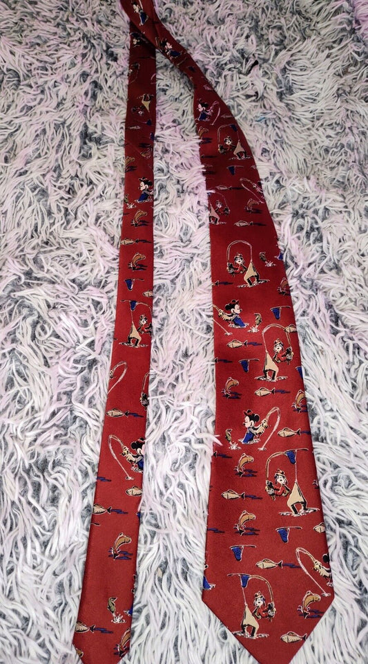 Disney Unlimited Mickey Mouse Necktie Mens Blue Red Geometric 90s Tie Vintage Gv