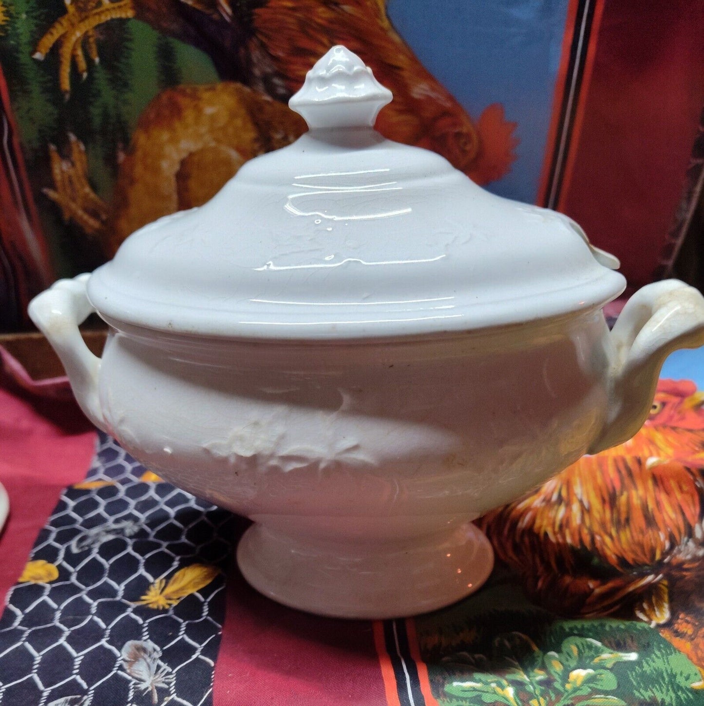 Ironstone China Soup Tureen T&R Boote Covered and Handles Antique Vtg Signed