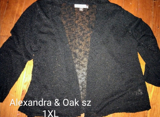 ALEXANDRA & OAK Womens Cardigan Open Front Sweater Black NWT Size Xxl Sheer