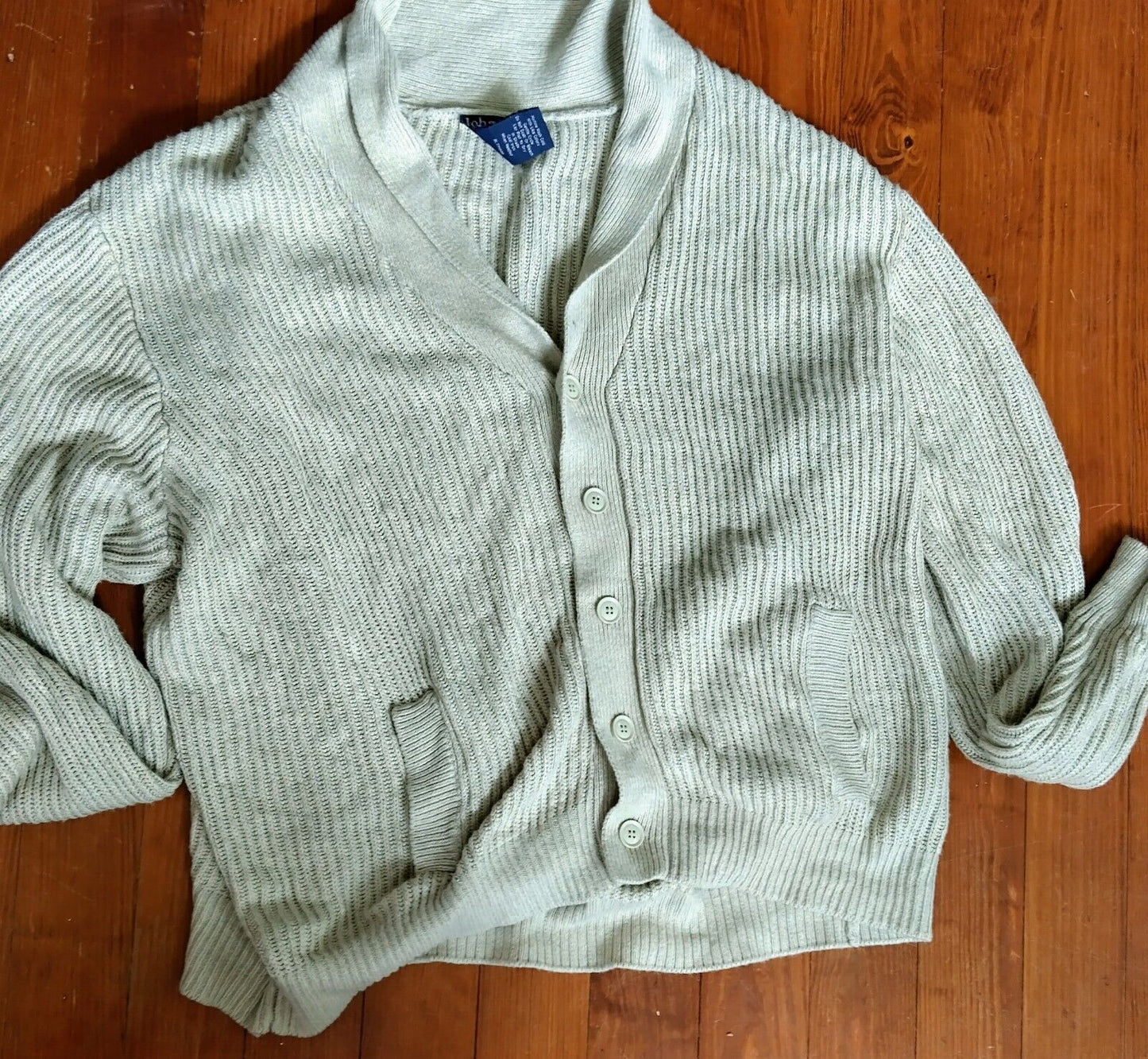 John Blair grandpa Cardigan Sweater Mens 2XL Cable Knit Casual Comfy VTG Button