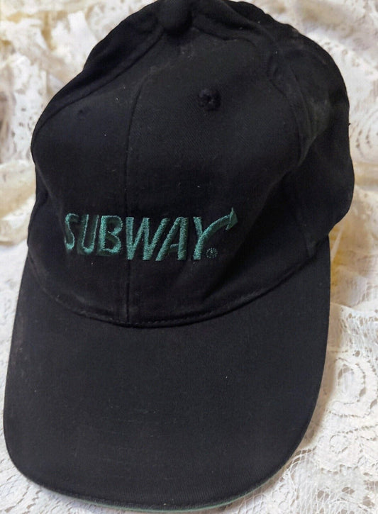 Subway Hat Cap Subway Sandwich Restaurant Employee Uniform Adjustable Black