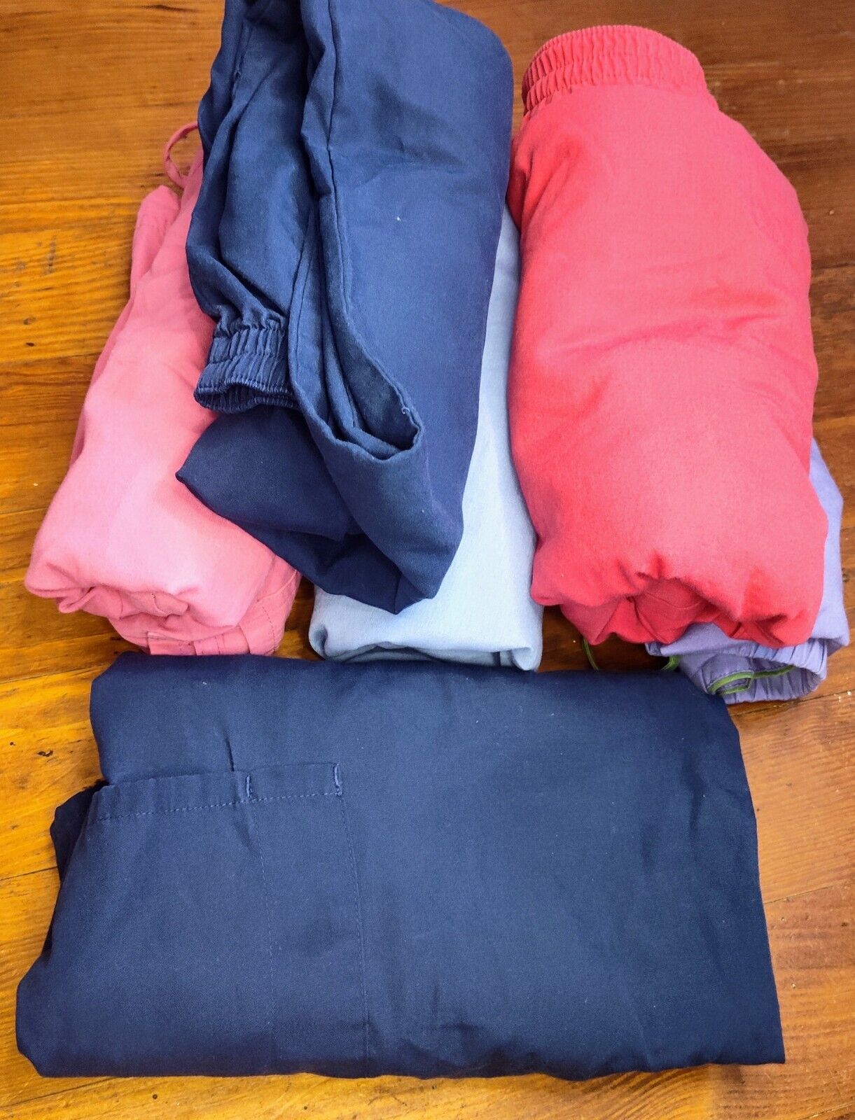 Women’s Scrubs Lot. 5 Sz LG Pants, 1 2xl Top. Standard Mixed Bundle Lounge Work