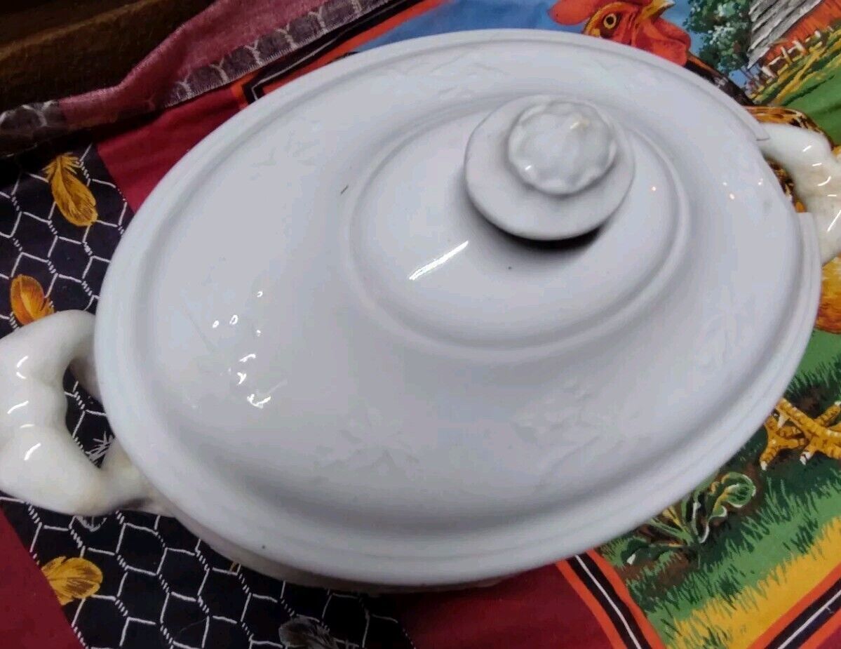 Ironstone China Soup Tureen T&R Boote Covered and Handles Antique Vtg Signed