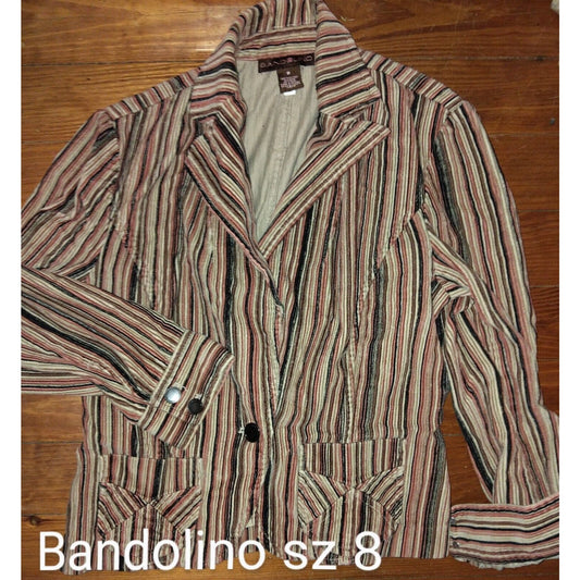 Bandolino Retro Vtg Blazer Pockets Women’s Corduroy Jacket 90s Y2k 00s Size 8