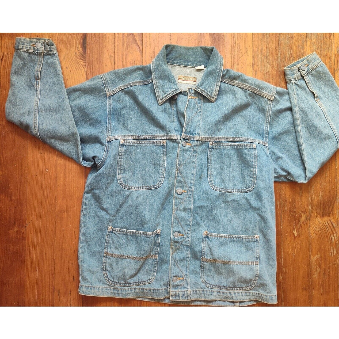 Twickers Kenneth Gordon Blue Jean Jacket Vtg, Med Chore Jacket 90s Dad Jacket