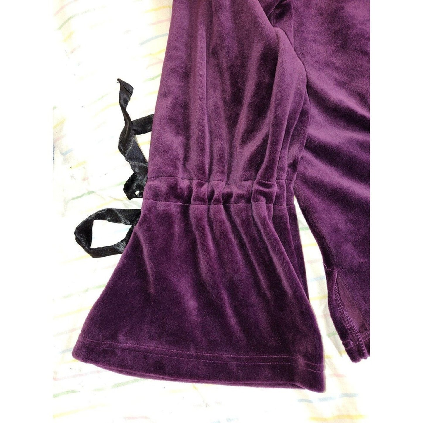 Sz med philosophy blouse bell sleeves and ribbons, velvet purple romantic goth