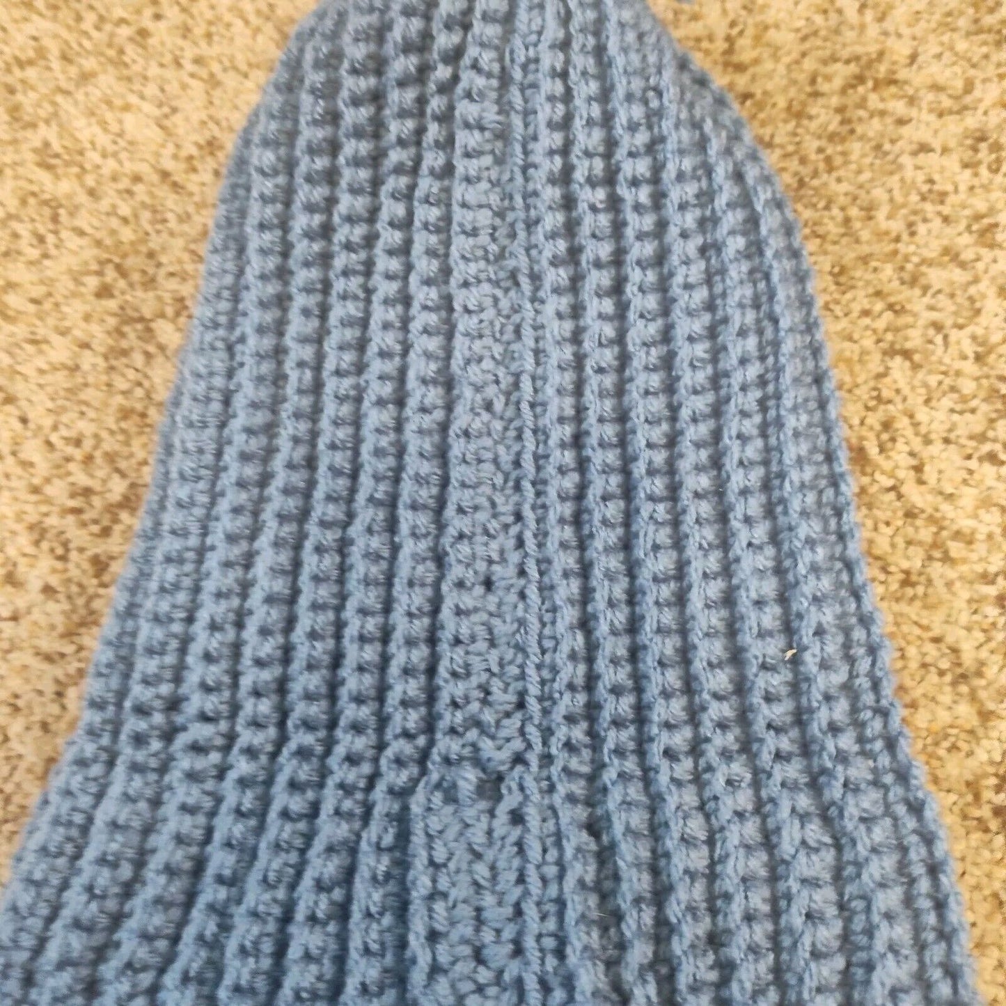 Handmade Homemade Crochet Hat Beanie Soft Blue Slouch Ski Winter Cap Granny-core